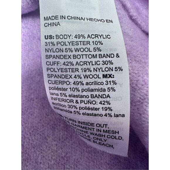 Chico’s Women’s Bohemian Sequin Purple V-Neck  Sweater Size 1/M Wool Blend - Picture 13 of 14